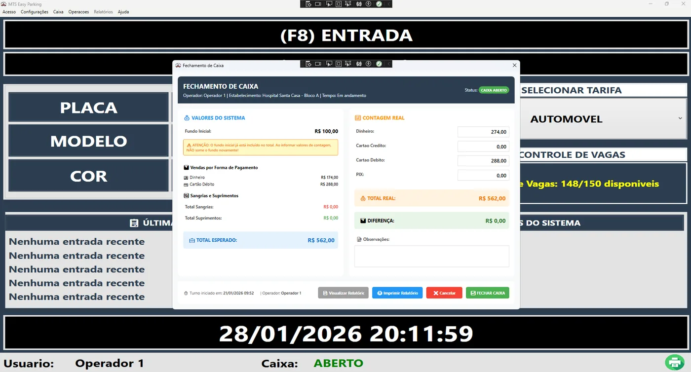 Fechamento de caixa